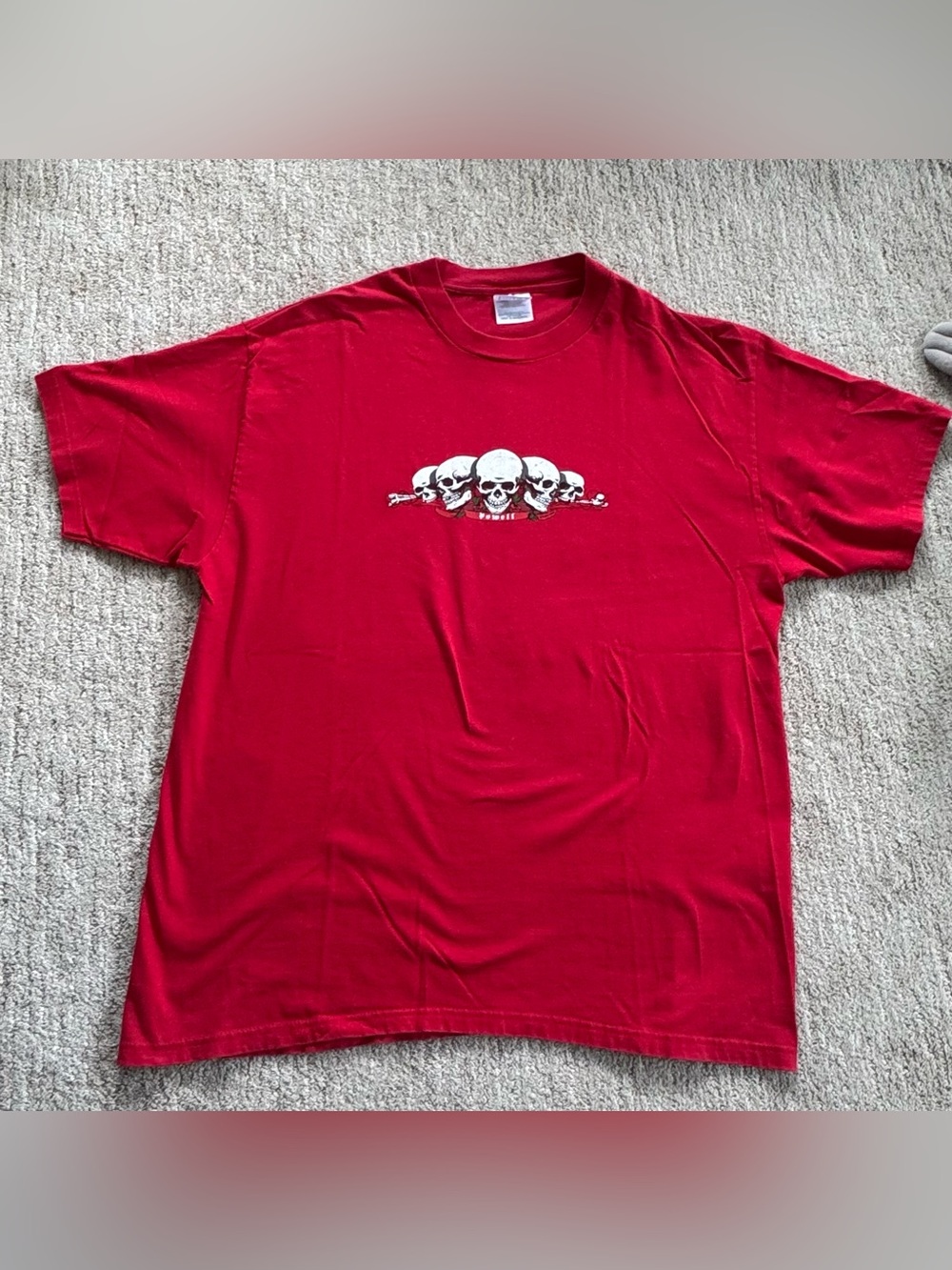 Vintage Y2K Powell Peralta Skull Graphic Red T-Shirt XL